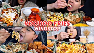 ASMR Mukbang Wingstop Voodoo Fries Edition Cheesy Voodoo Fries Mukbang Compilation [upl. by Russ]