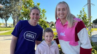 Laura Sherian and Tayla William surprise a special fan with Grand Final tickets [upl. by Nho]