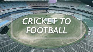 Cricket to Football  MCG Transformation Time lapse [upl. by Jasen211]