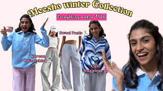 Meesho Winter Haul ☃️💙 Part 1  sweaters sweatshirts Puffer Jacket  sweat Pants 🫣😍 Mahi Kapoor [upl. by Aliza]