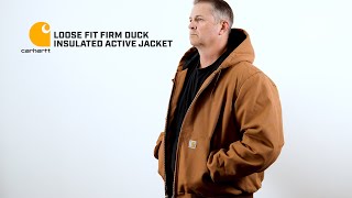 Carhartt 106673  Loose Fit Firm Duck Insulated Active Jacket [upl. by Thacker]