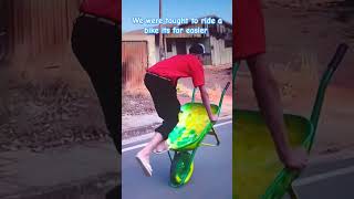 Balance bike no more like balance wheelbarrow wheelbarrow wheelbalancer viralshort balance [upl. by Neyrb700]