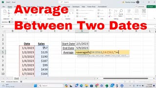 How to use AVERAGEIFS to Calculate the Average Between Two Dates msexcel howto tutorial trend [upl. by Anizor211]