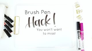 Brush Pen Calligraphy HACK  Ecoline  Faber Castell Brush Pens Trick for Handlettering [upl. by Aihsar]