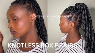 I DID MY OWN HAIRKNOTLESS BOX BRAIDS [upl. by Adnauqahs]