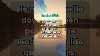 Psalm 232 he leads me beside quiet waters bibleverse kjv christianity God greenpastures water [upl. by Prowel]