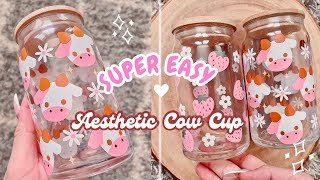 Cutest Beginner Cricut Project Aesthetic Viral TikTok Glass Can Cups [upl. by Lakim824]