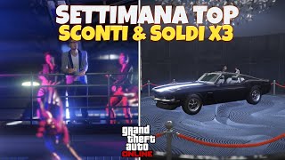 SETTIMANA BOMBA SU GTA ONLINE SCONTI E SOLDI X3 OTTIMI [upl. by Erl728]