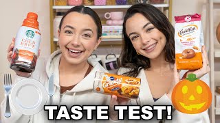 Trying Pumpkin Flavored Snacks  Merrell Twins Live [upl. by Ahsa]