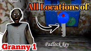 all locations of padlock key in granny 1 latest update • [upl. by Nahum855]