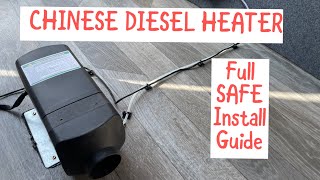 CHINESE DIESEL HEATER  Full night heater installation guide safe camper van  how to install [upl. by Burchett]