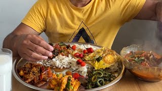 gundruk ko jhol  gundruk bhat mukbang  dalle khursani mukbang  nepali achar  karkalo ko tarkari [upl. by Eiznyl491]