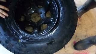 Tire Mount Old School diyautorepair donttrythisathome tires [upl. by Naejeillib]