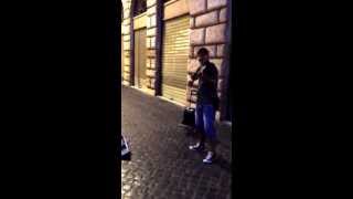 Street musician playing violin in Rome Italy [upl. by Eednil]