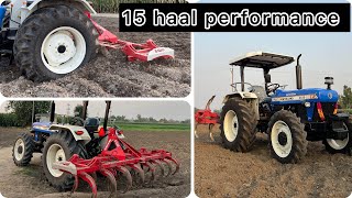 New Holland 3630 SE 4x4 Performance on 15 cultivator  ਨਵਾਂ 3630🎉 ਪਹਿਲੇ ਦਿਨ ਹੀ ਜੋੜ ਲਿਆ 15 ਹੱਲਾ ਤੇ🔥 [upl. by Amliw]