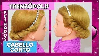 Peinados Faciles y Rapidos para Cabello Corto con Trenzas Diadema [upl. by Montgomery]