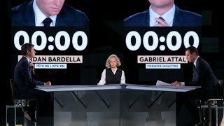 Européennes  vif débat entre Gabriel Attal et Jordan Bardella à deux semaines des élections [upl. by Boleyn]