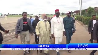 Former Military Head Of State Gen Abdulsalami Abubakar Arrives In Benin For IUOs 25th Anniversary [upl. by Ballman]