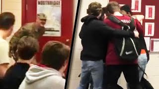 Students Flip Out When Coach Surprises Them Upon Return From Afghanistan [upl. by Riorsson]