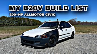 BUILD LIST ON MY B20V SETUP [upl. by Devonna876]