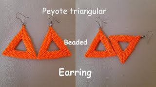 peyote triangular beaded earring peyoteearrings diy [upl. by Lehet944]