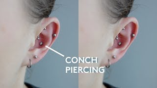 My Conch Piercing Experience  Pain Cleaning amp Healing [upl. by Leima]