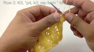 How to Knit the Waterfall Lace Stitch English Style [upl. by Iht272]