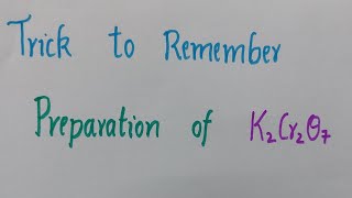 Trick to remember Preparation of K2Cr2O7👍ASN CHEMISTRY [upl. by Hale676]