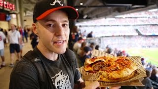 Eating the BIGGESTCRAZIEST concession item EVER at SunTrust Park [upl. by Wager657]