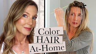 How To Color Your Hair At Home  Grey Roots  No Foil Highlights [upl. by Oriole]