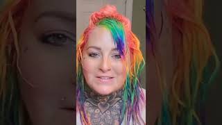 Hairdresser Reacts To Rainbow Hair Color That Also Glow 🤯 [upl. by Mulry965]