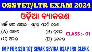 Target OSSTETLTR Exam 2024  Odia Grammar MCQs  Imp for SSD Sevak Sevika TGT OSAP IRB CLERK [upl. by Aitram]