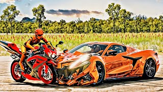 Motorbike And Car Crashes 2 BeamNGdrive [upl. by Cherida]