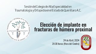 Elección de implante en fracturas de húmero proximal [upl. by Nason]