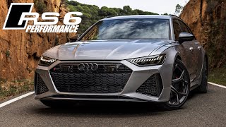 2024 AUDI RS6 PERFORMANCE V8TT 630HP  Florett silver  Details sounds accelerations drifts [upl. by Osmo948]