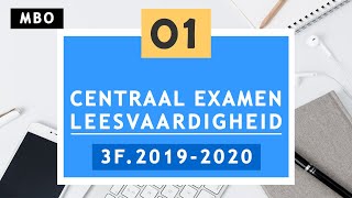 Mbo centraal examen leesvaardigheid 3F 20192020  DEEL 1 [upl. by Zonnya]