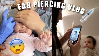 PIERCING OUR BABYGIRLS EARS 😰 [upl. by Hofmann]