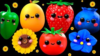 Baby Fruit Dancing with the Flowers🌻🌻🌻SENSORY VIDEO💐🌹🌷🦋🌼 [upl. by Antonio669]