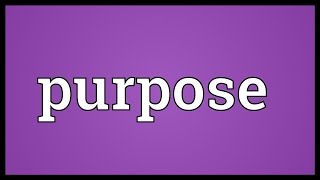 Purpose Meaning [upl. by Neik]