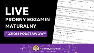 Próbna matura z matematyki 2024 Live maturalny Poziom podstawowy [upl. by Enahsal]