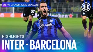 INTER 10 BARCELONA  HIGHLIGHTS  UEFA CHAMPIONS LEAGUE 2223 ⚽⚫🔵 [upl. by Kendricks]