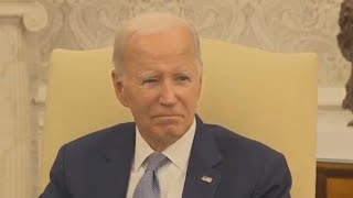 Lights on but nobody home Joe Biden sits and blankly stares during press conference [upl. by Rick786]