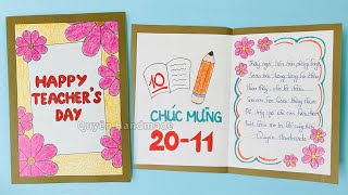 Cách làm thiệp 20 tháng 11  Làm thiệp 2011 đơn giản nhất  Làm thiệp chúc mừng 2011 65 [upl. by Nilak]