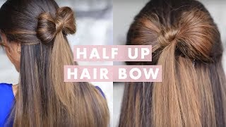 Halfup Hair Bow Cute Hair Tutorial [upl. by Maffa678]