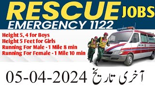 RESCUE EMERGENCY SERVICES 1122 JOBS  Sindh Province jobs2024 [upl. by Rocco958]