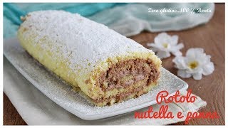 Rotolo ripieno di nutella e panna Senza glutine [upl. by Egiarc]