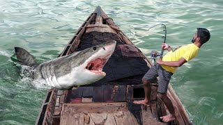 Shark Attack on Fishing Boat  fun made great white shark attack video part 10 [upl. by Cathie]