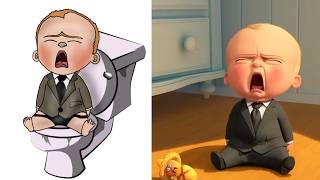 The Boss Baby  Funny Drawing Meme  Baby Vomit Fountain [upl. by Laird]