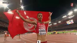 Mondiaux Pékin 2015  3 000m steeple  Médaille dargent pour la Tunisienne Habiba Ghribi [upl. by Kurman]