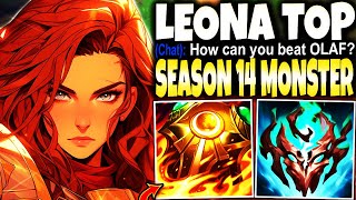 New IMMORTAL LEONA Build made OLAF TOP AN INTER  INSANE SUSTAIN amp DAMAGE  LoL Leona s14 Gameplay [upl. by Rachael204]